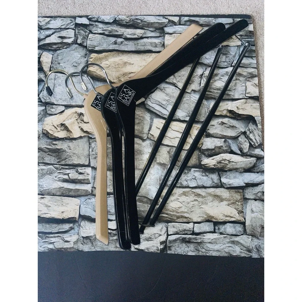 Lot of 3 Brooks Brothers Hangers 2 Wooden 1 Plastic Pants Suit